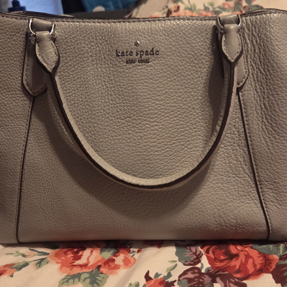 Kate Spade Gray Leather Tote Bag